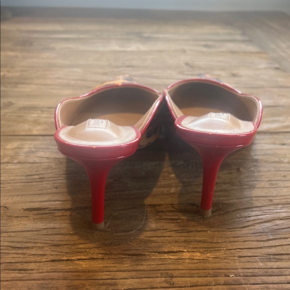 Tony Bianco Leopard Pointed Mule in Tan and Black with Red Trim - Picture 6 of 9